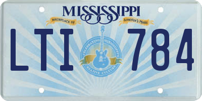MS license plate LTI784