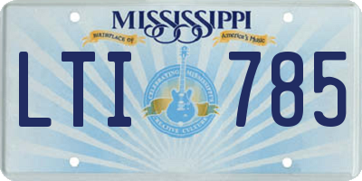 MS license plate LTI785