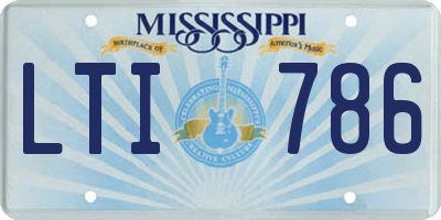 MS license plate LTI786
