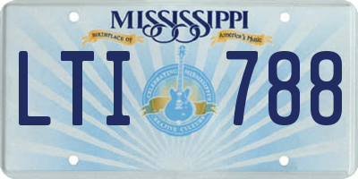 MS license plate LTI788