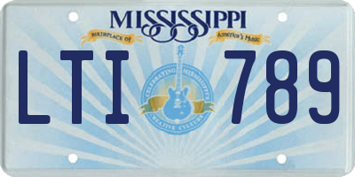 MS license plate LTI789