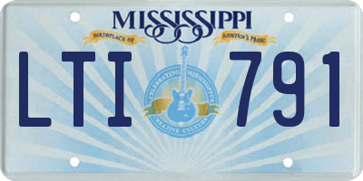 MS license plate LTI791