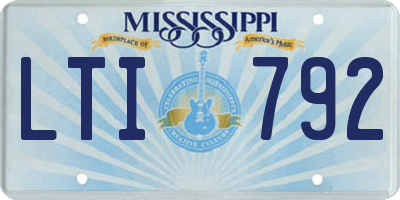 MS license plate LTI792
