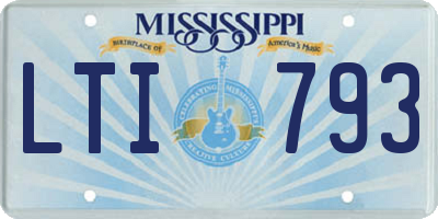 MS license plate LTI793