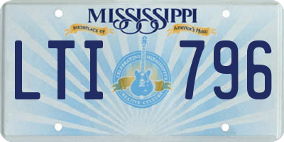 MS license plate LTI796