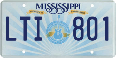 MS license plate LTI801