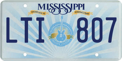 MS license plate LTI807