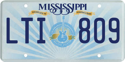MS license plate LTI809