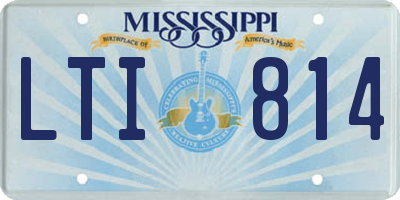 MS license plate LTI814