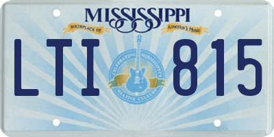 MS license plate LTI815
