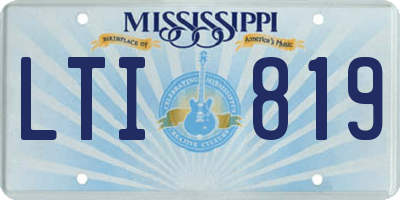 MS license plate LTI819