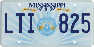 MS license plate LTI825