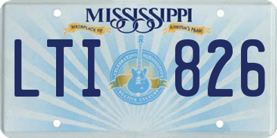 MS license plate LTI826