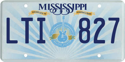 MS license plate LTI827