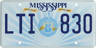 MS license plate LTI830