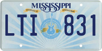 MS license plate LTI831