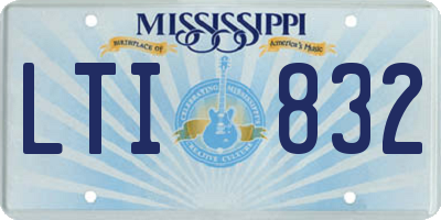 MS license plate LTI832