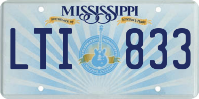 MS license plate LTI833