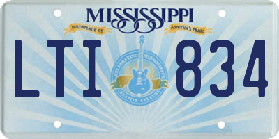 MS license plate LTI834