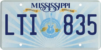 MS license plate LTI835