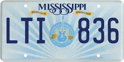 MS license plate LTI836
