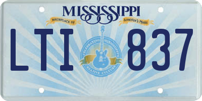 MS license plate LTI837