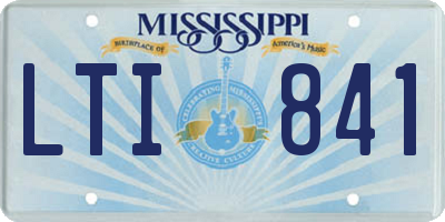 MS license plate LTI841