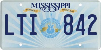 MS license plate LTI842