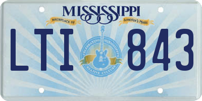 MS license plate LTI843
