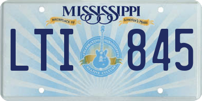 MS license plate LTI845