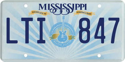 MS license plate LTI847