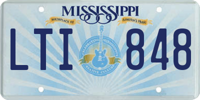 MS license plate LTI848