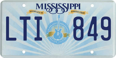 MS license plate LTI849