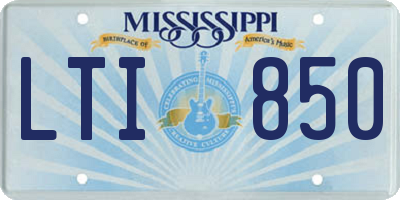 MS license plate LTI850