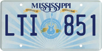 MS license plate LTI851