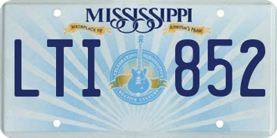 MS license plate LTI852