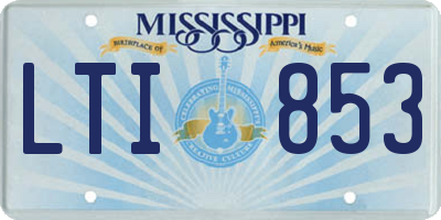 MS license plate LTI853