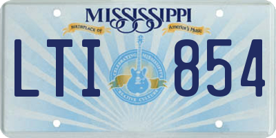 MS license plate LTI854