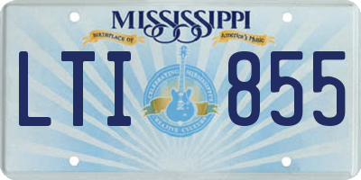 MS license plate LTI855