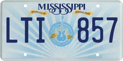 MS license plate LTI857