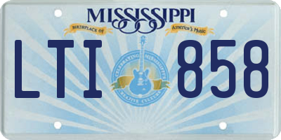 MS license plate LTI858