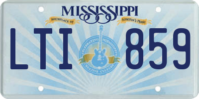 MS license plate LTI859