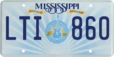 MS license plate LTI860