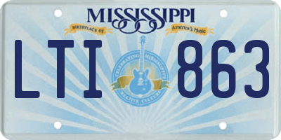 MS license plate LTI863