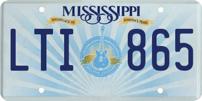 MS license plate LTI865