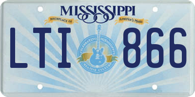 MS license plate LTI866