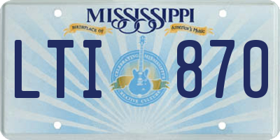 MS license plate LTI870