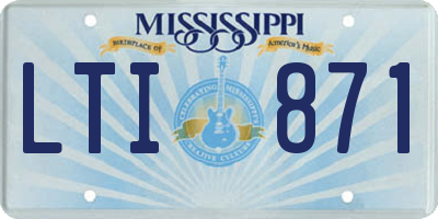 MS license plate LTI871