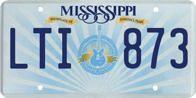 MS license plate LTI873