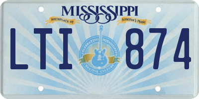 MS license plate LTI874